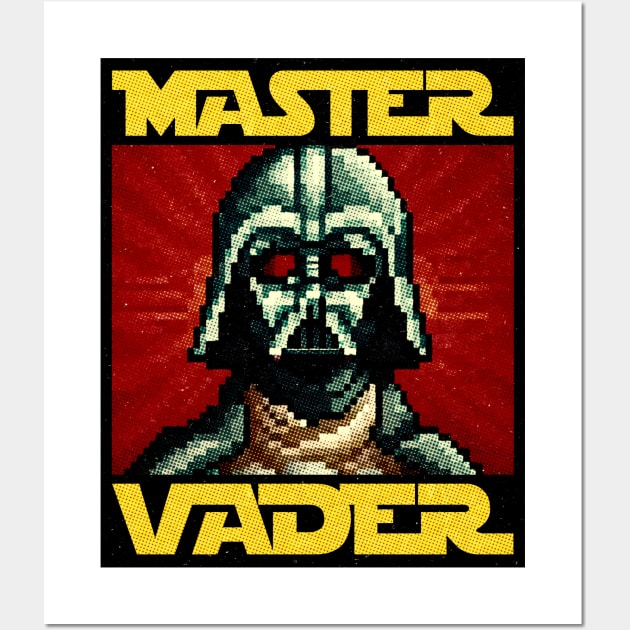 Master Vader Funny Quote Halftone Design Wall Art by CanaryKeet